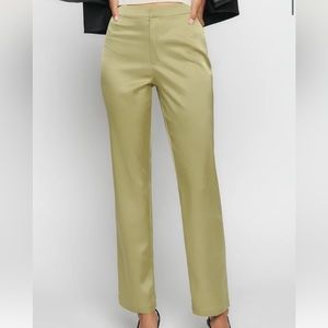 NWT green silk reformation pants size 27